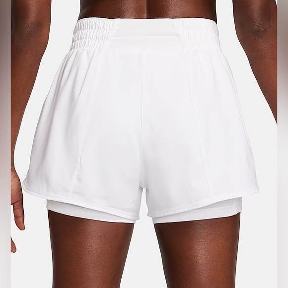 NWT NIKE SIZE XS Women's Dri-FIT High-Waisted 3" 2-in-1 Shorts WHITE DX6016-100 - Picture 2 of 7
